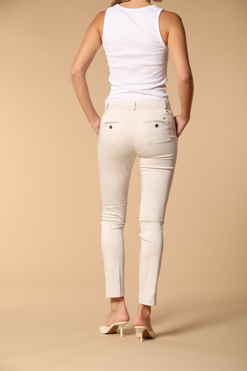 New York Slim women's chino trousers in stretch satin slim fit ①