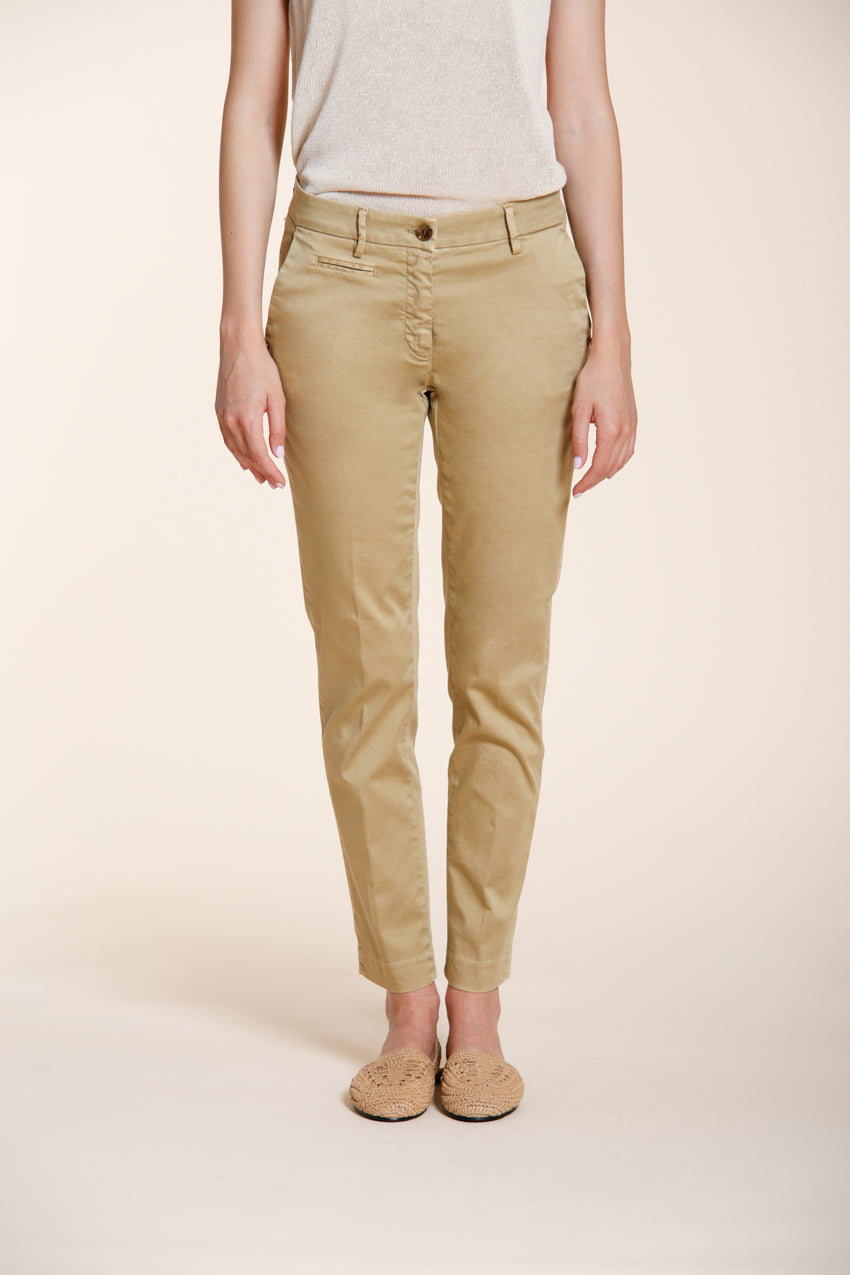 New York Slim women's chino pants in stretch satin slim fit ①