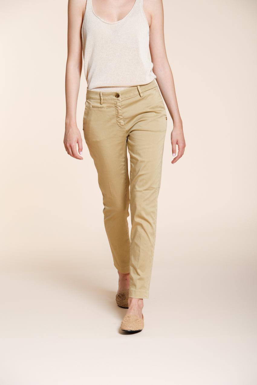 New York Slim women's chino pants in stretch satin slim fit ①