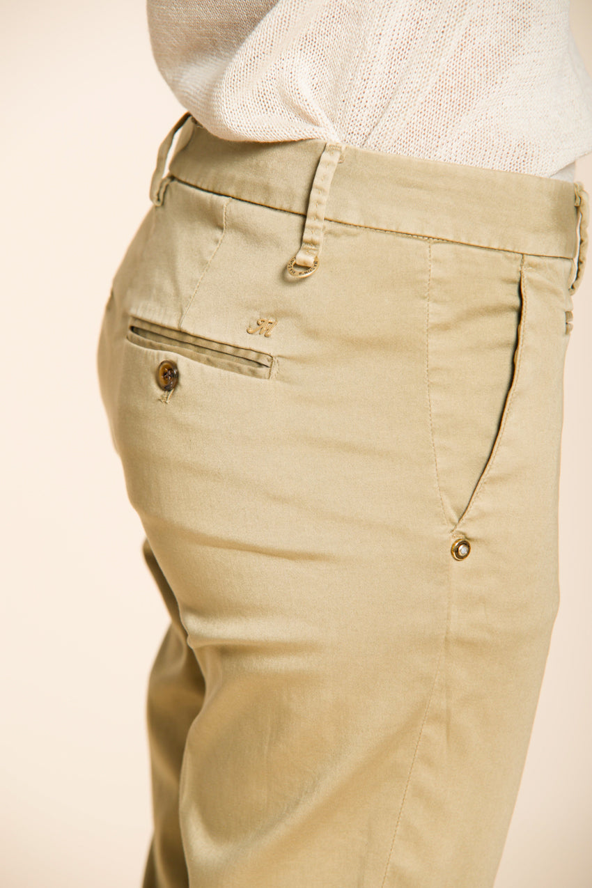 New York Slim women's chino pants in stretch satin slim fit ①