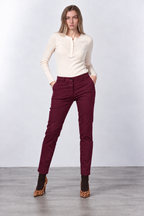 New York Slim women’s chino pants in satin with slim fit ①
