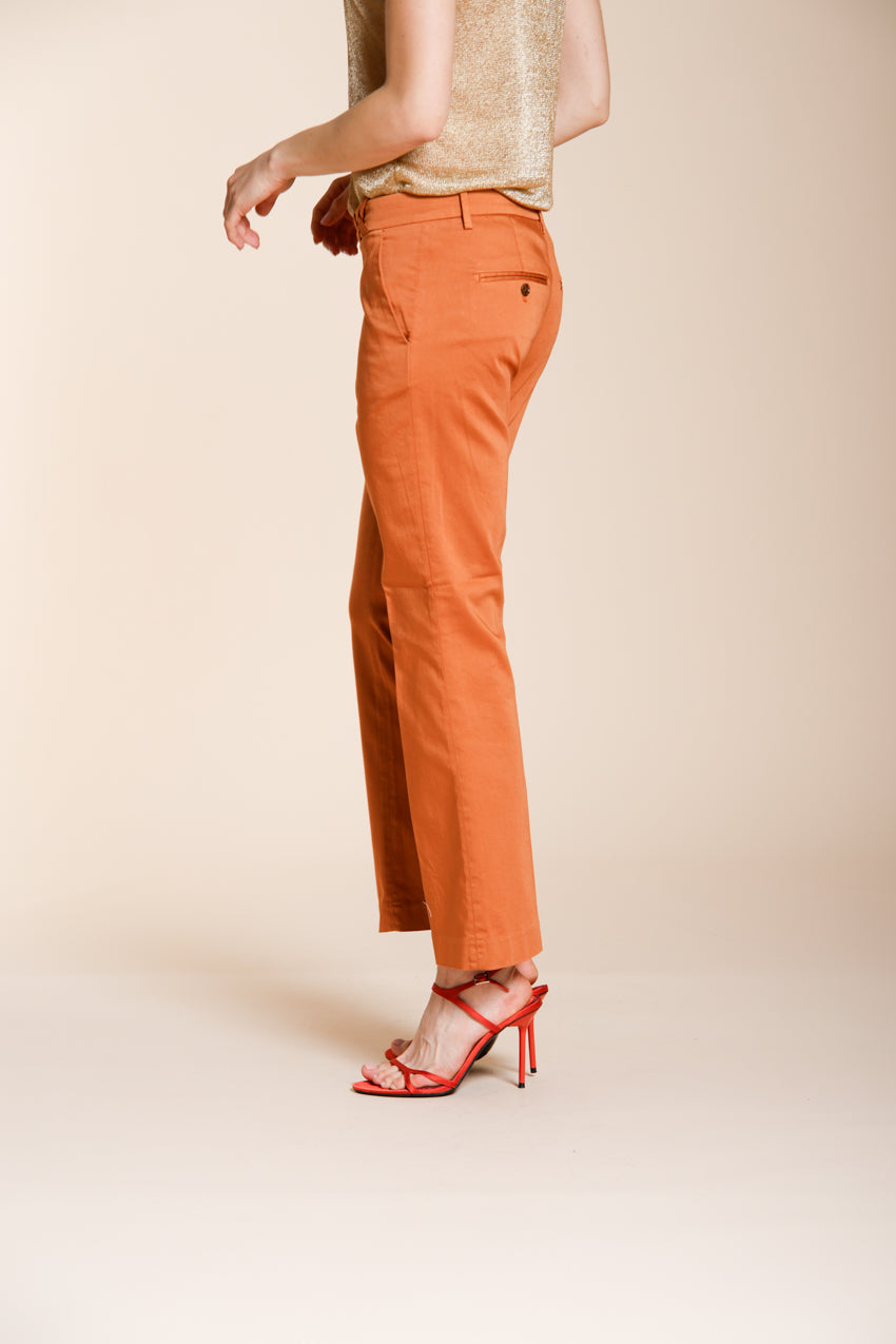 New York Trumpet women's chino pants in stretch satin slim fit