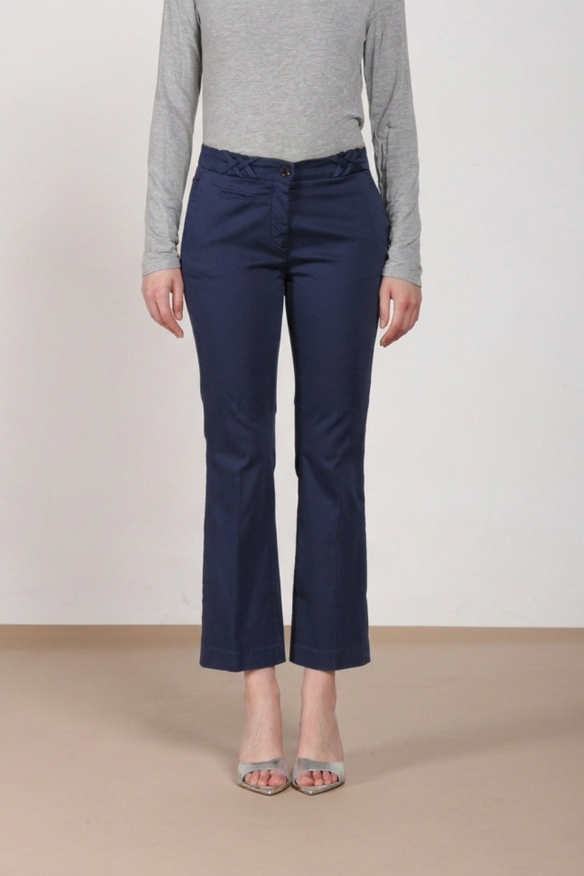 New York Trumpet women's chino pants in stretch satin slim fit