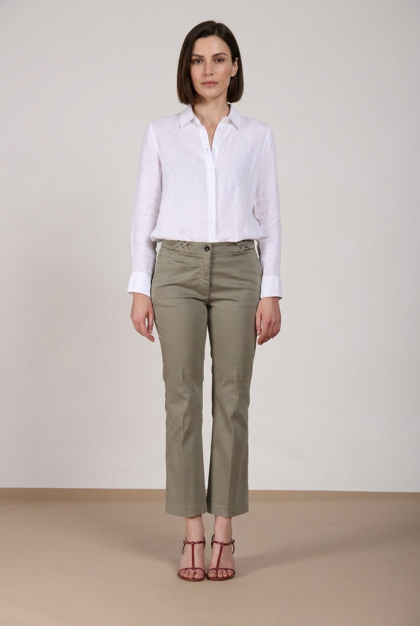 New York Trumpet pantalon chino femme en satin stretch slim fit