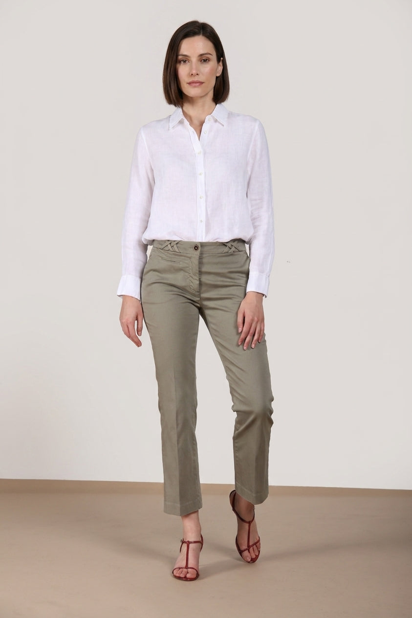 New York Trumpet pantalon chino femme en satin stretch slim fit