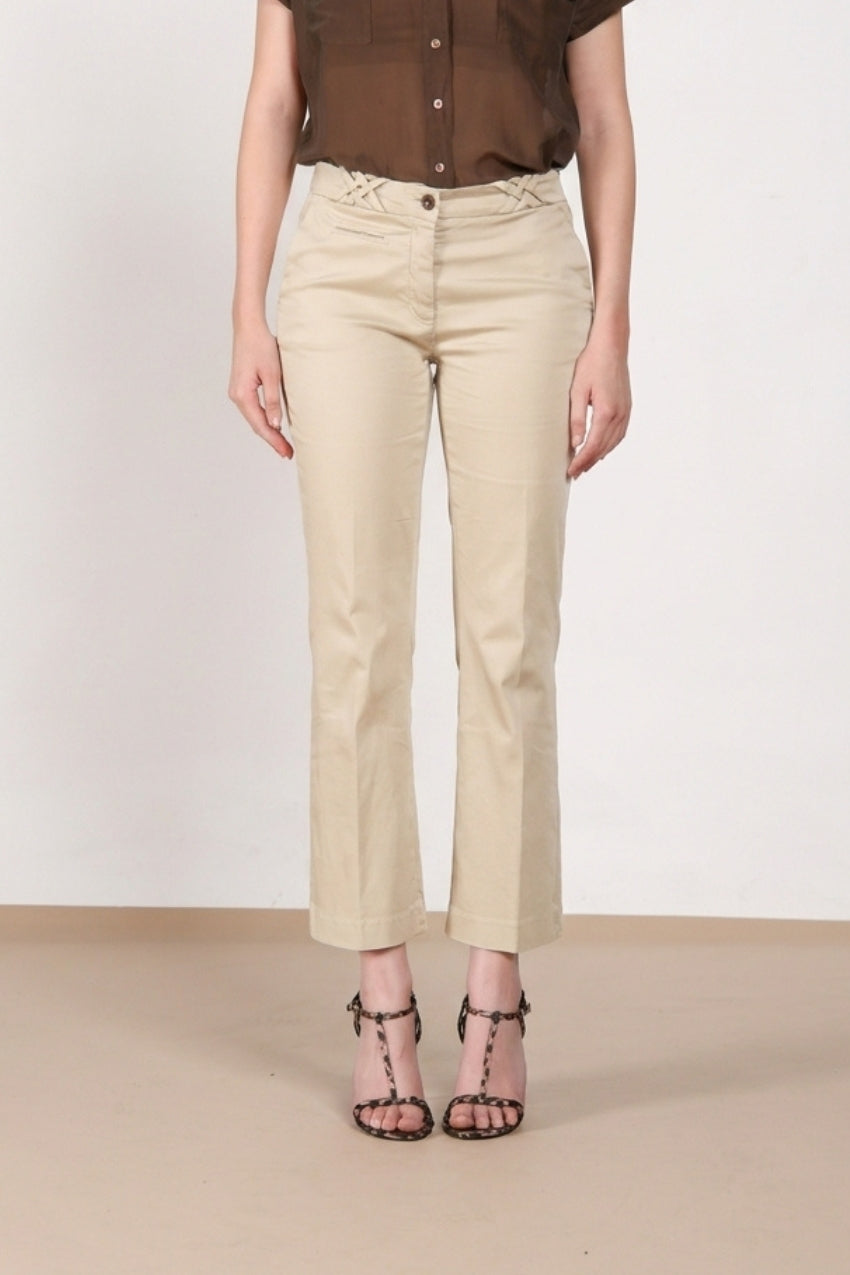New York Trumpet women's chino pants in stretch satin slim fit