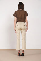 New York Trumpet women's chino pants in stretch satin slim fit