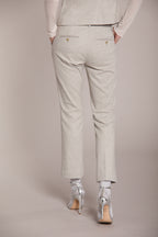 Foto 5 New York Trumpet pantalone chino donna in jersey con fantasia spigata slim fit