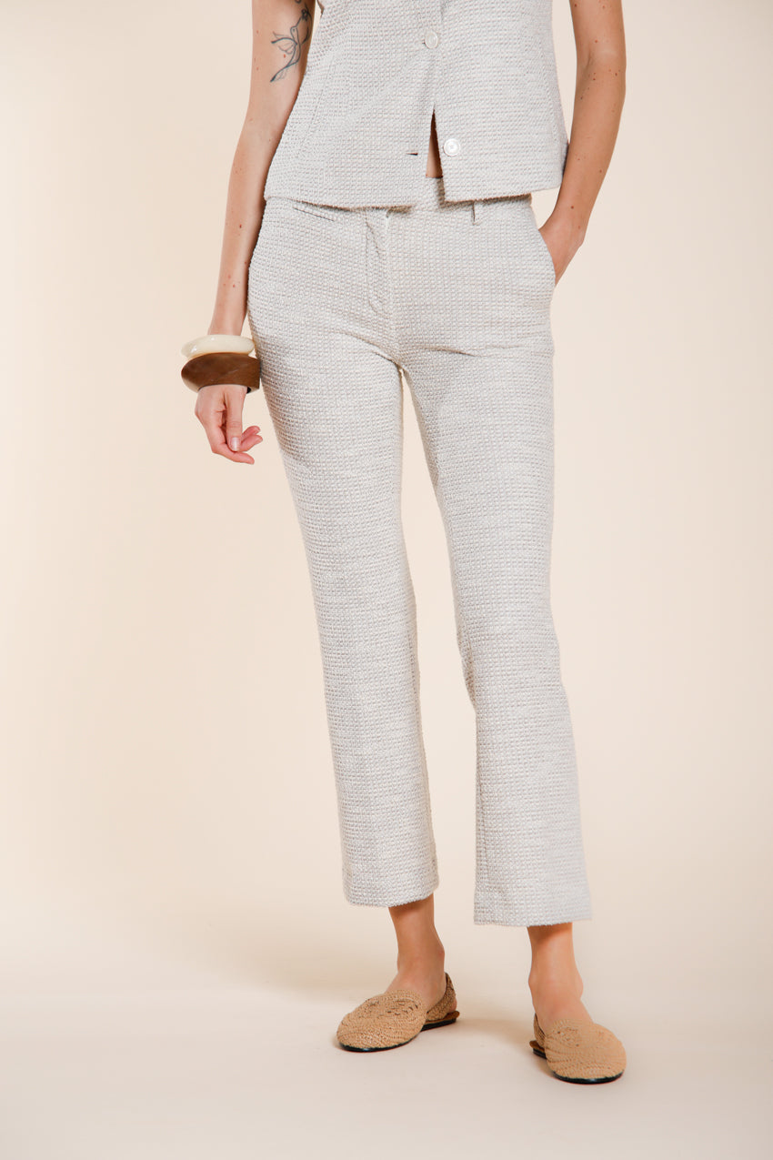 New York Trumpet women's chino pants in rice grain texture jersey slim fit