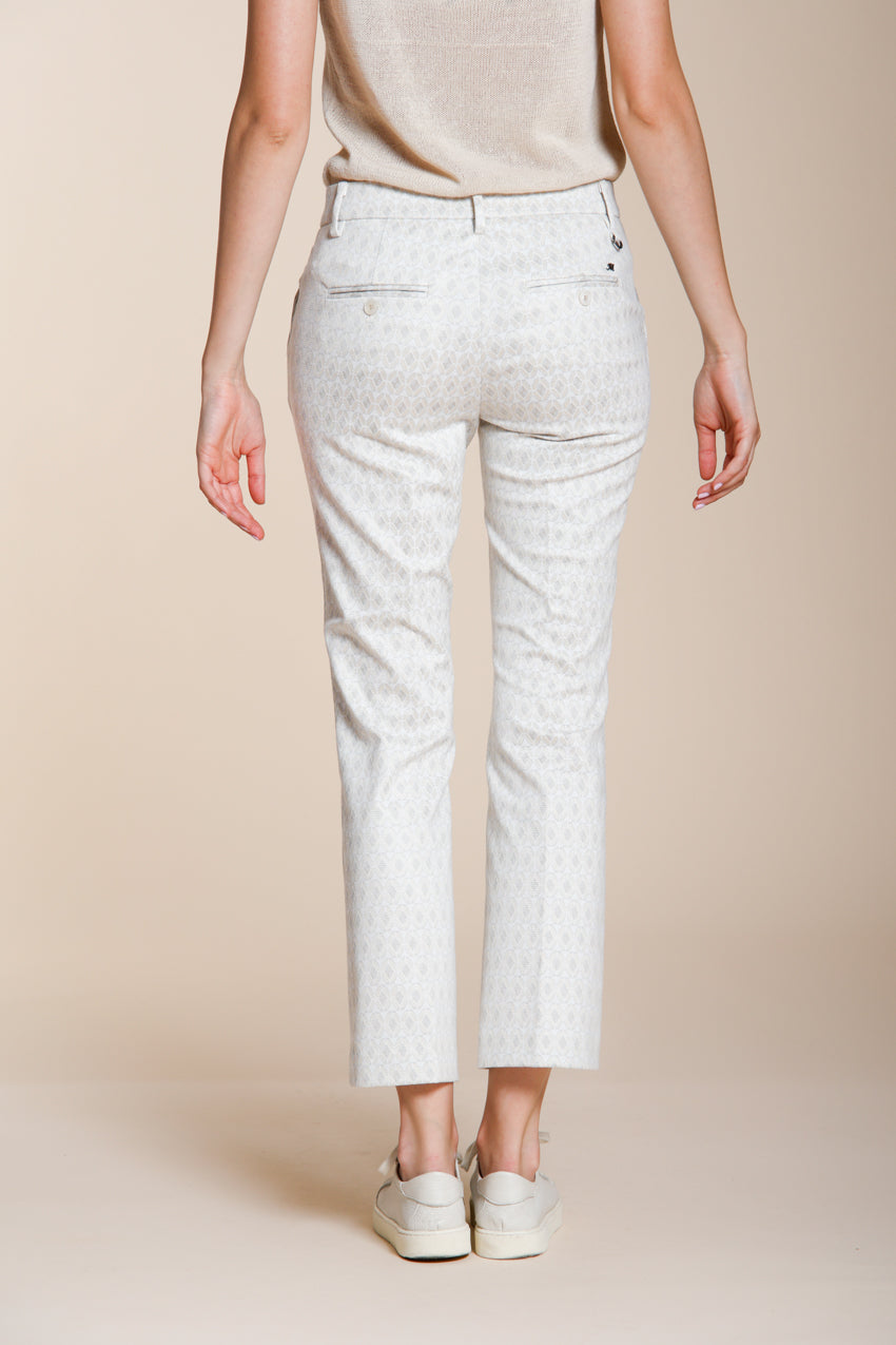 New York Trumpet pantalone chino donna in jersey fantasia rombi slim fit