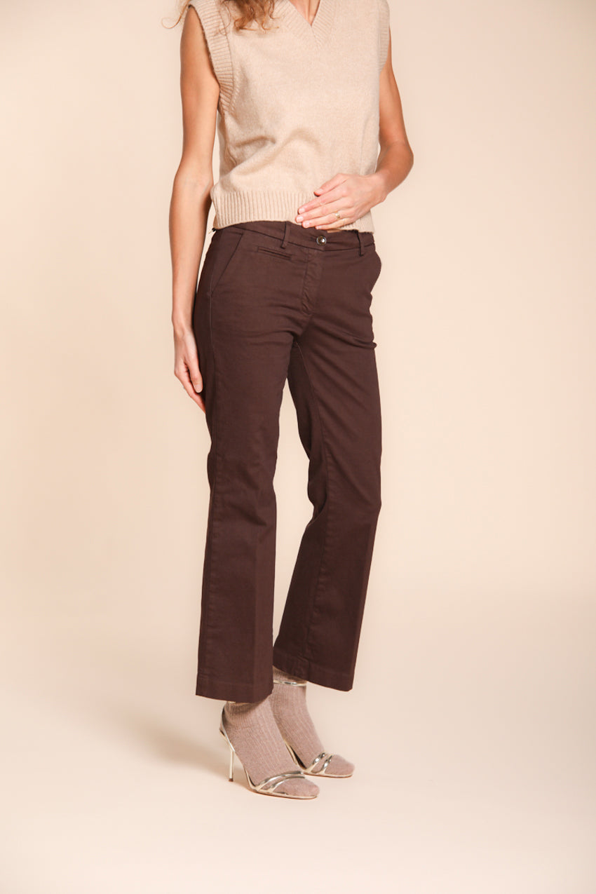 New York Trumpet pantalone chino donna in gabardina slim fit