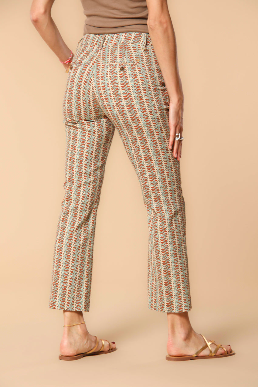 New York Trumpet women's chino pants in piquet with geometric print slim fit