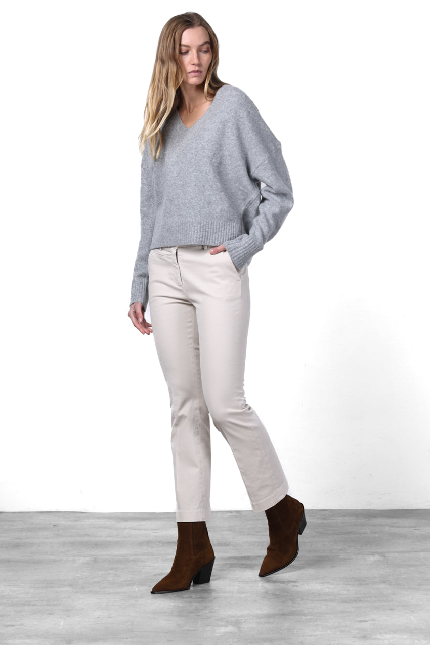 New York Trumpet pantalone chino donna in gabardina slim fit ①