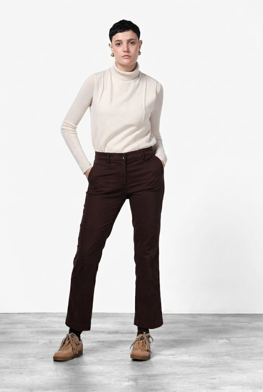 New York Trumpet women’s chino trousers in gabardine, slim fit ①