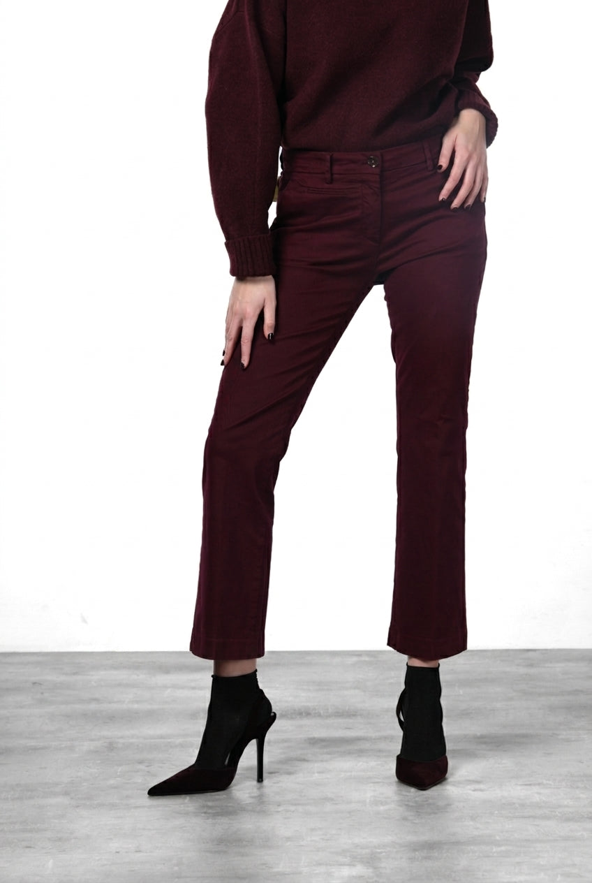 New York Trumpet pantalone chino donna in gabardina slim fit ①