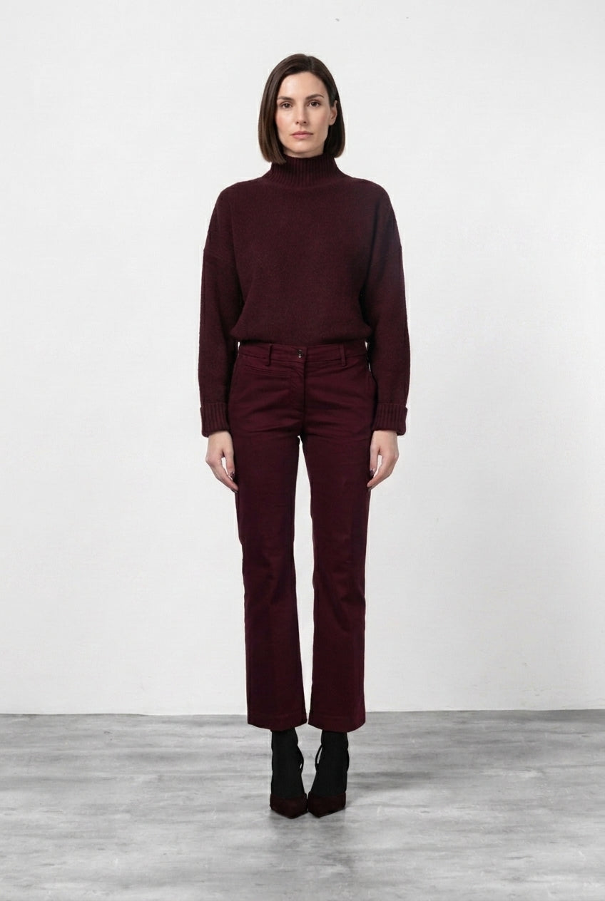 New York Trumpet pantalon chino femme en gabardine slim fit ①