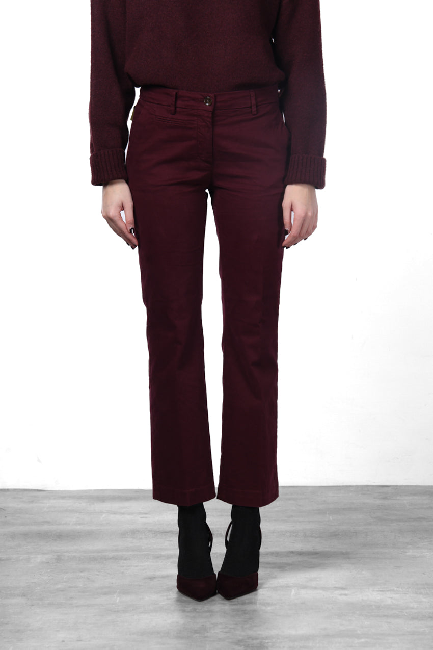 New York Trumpet pantalone chino donna in gabardina slim fit ①