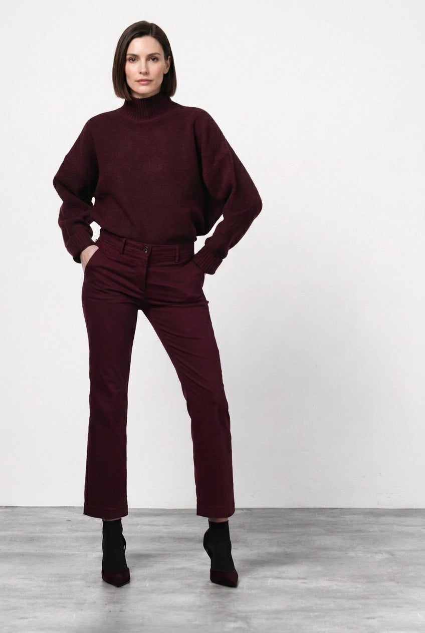 New York Trumpet pantalon chino femme en gabardine slim fit ①