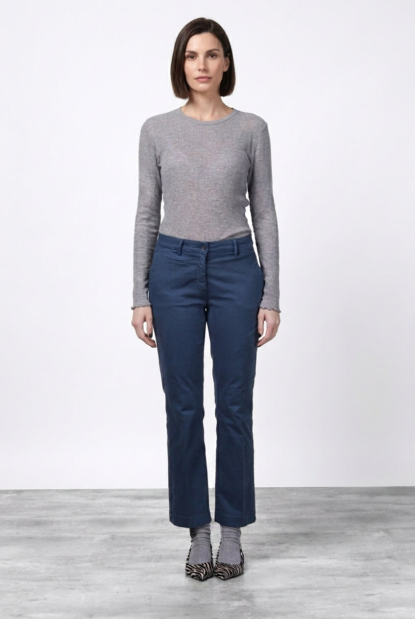 New York Trumpet pantalon chino femme en gabardine, coupe slim ①