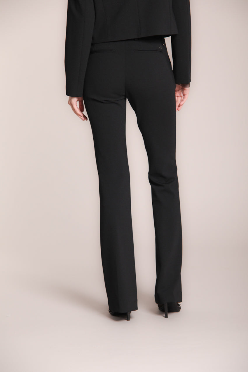 New York Flare pantalone chino donna in jersey piquet slim fit