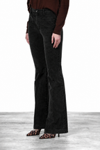 New York Flare pantalon chino femme en velours 1000 raies slim fit

