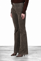 New York Flare pantalon chino femme en velours 1000 raies slim fit
