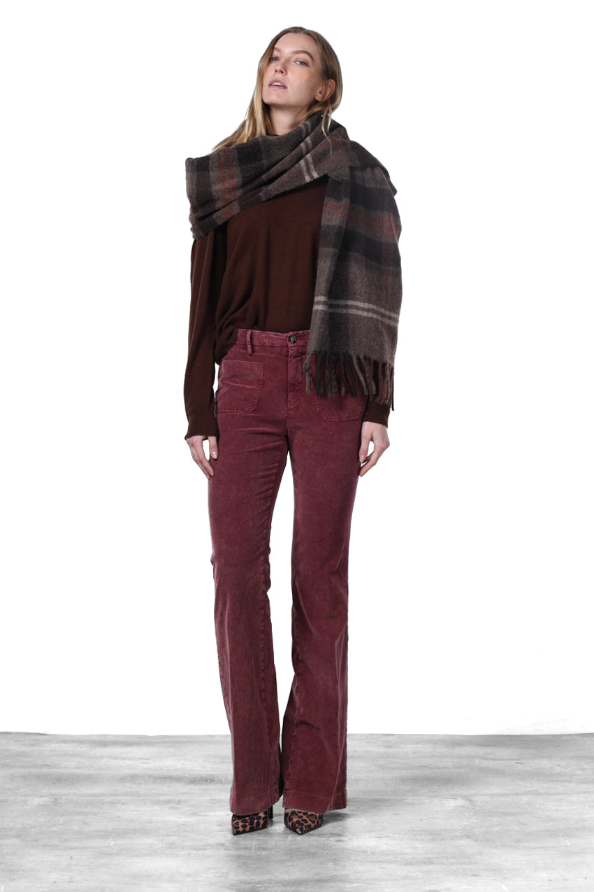 New York Flare women’s chino pants in 1000-wale velvet with slim fit
