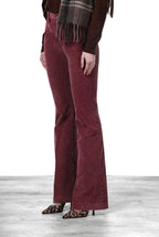 New York Flare pantalone chino donna in velluto 1000 righe slim fit