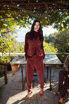 Malibu Jogger City Damen-Chinohose aus Cord Relaxed Fit