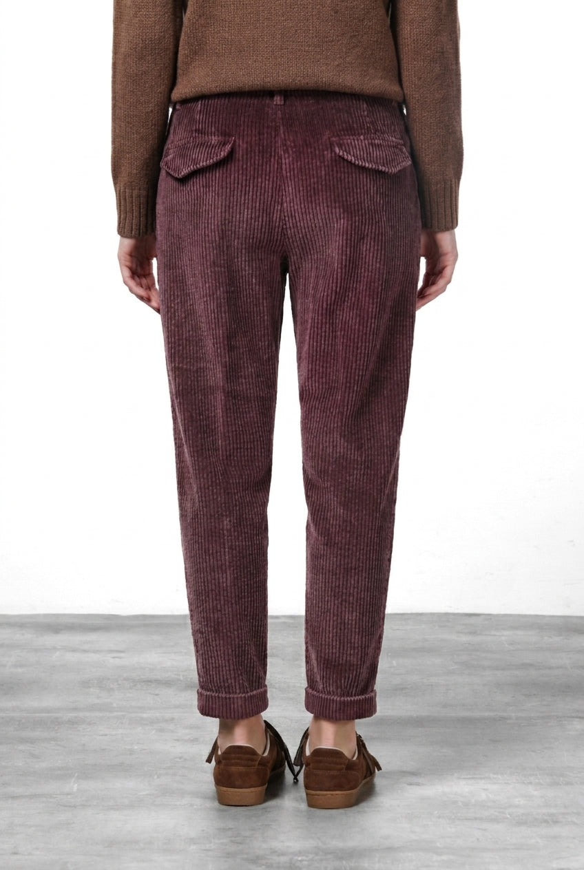 Malibu Jogger City pantalone chino donna in velluto a costa larga relaxed fit