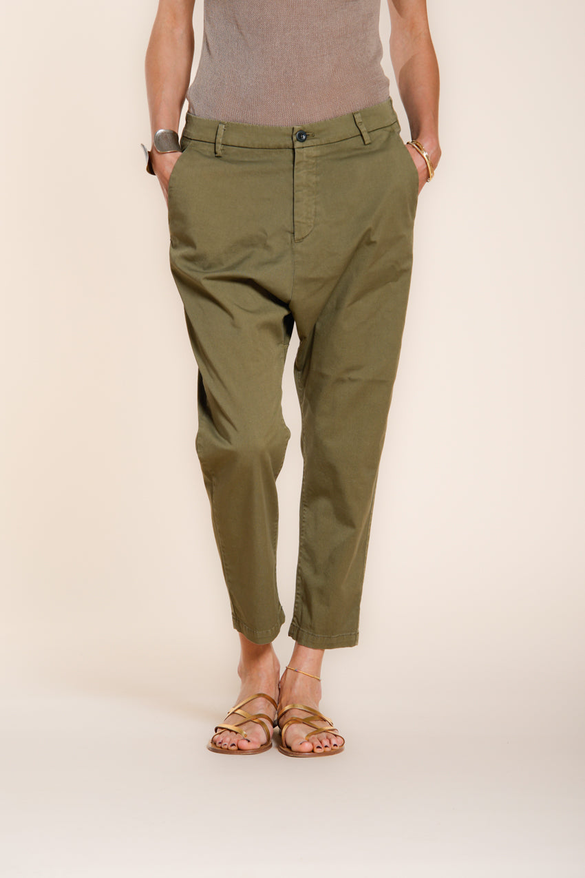 Malibu Jogger pantalone chino donna in gabardina carrot fit