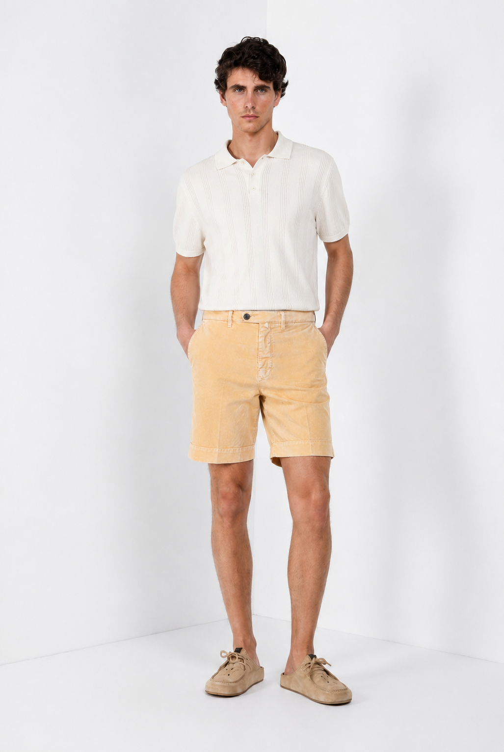 Boston delamere men's chino bermuda in stretch twill relaxed fit