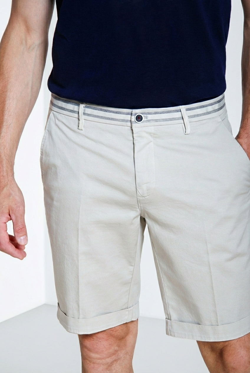 Torino Summer bermuda chino uomo in raso stretch slim fit