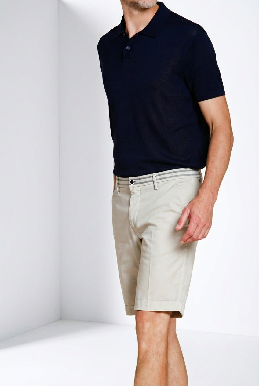Torino Summer bermuda chino uomo in raso stretch slim fit