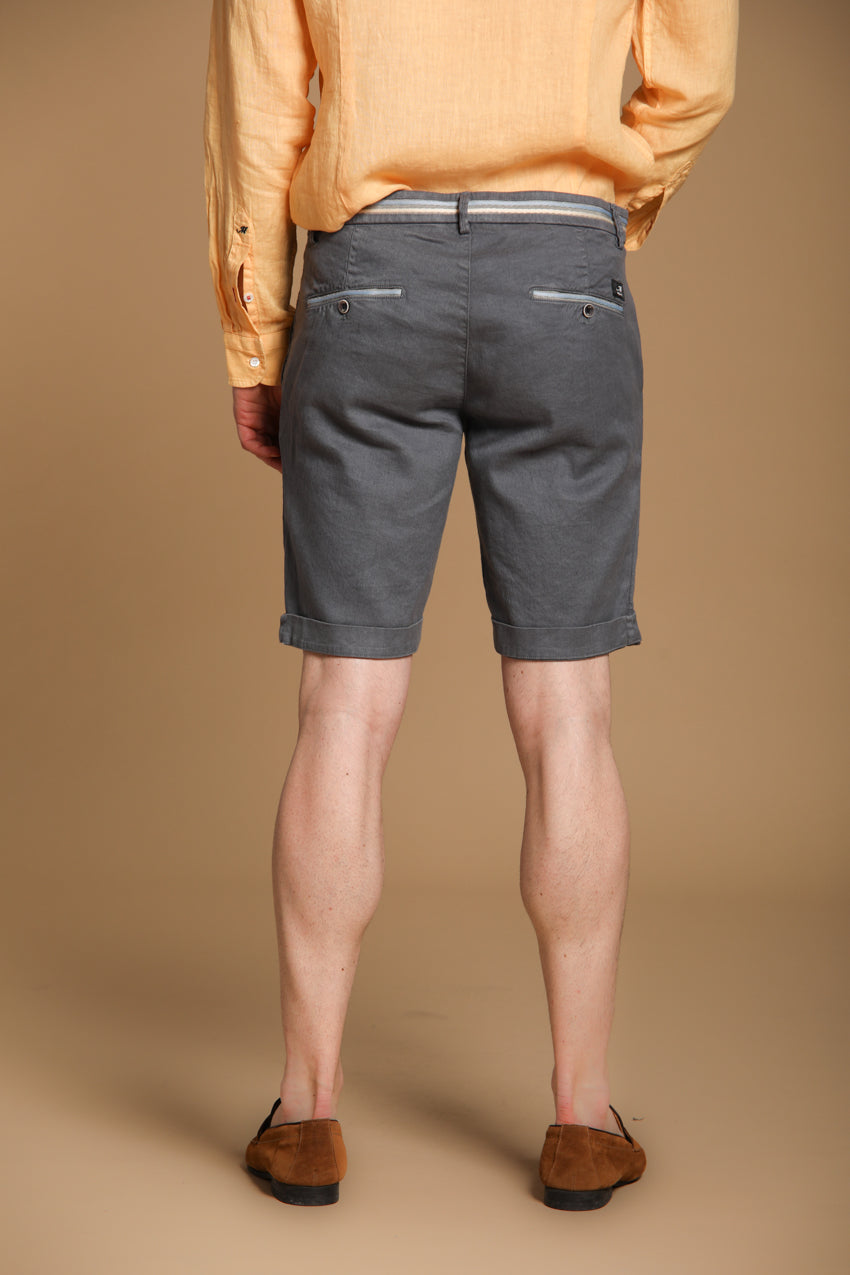 Torino Oxford bermuda chino uomo in twill di lino e cotone slim fit