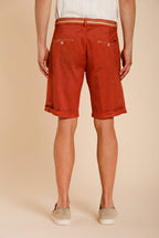 Torino Oxford bermuda chino homme en twill de lin et coton slim fit