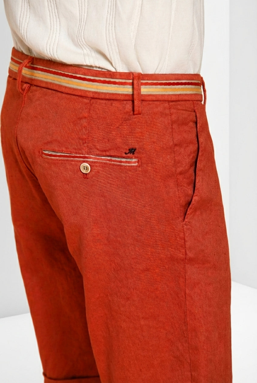 Torino Oxford bermuda chino uomo in twill di lino e cotone slim fit