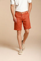 Torino Oxford bermuda chino homme en twill de lin et coton slim fit