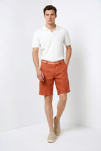 Torino Oxford Bermuda Chino Herren aus Leinen- und Baumwolltwill slim fit