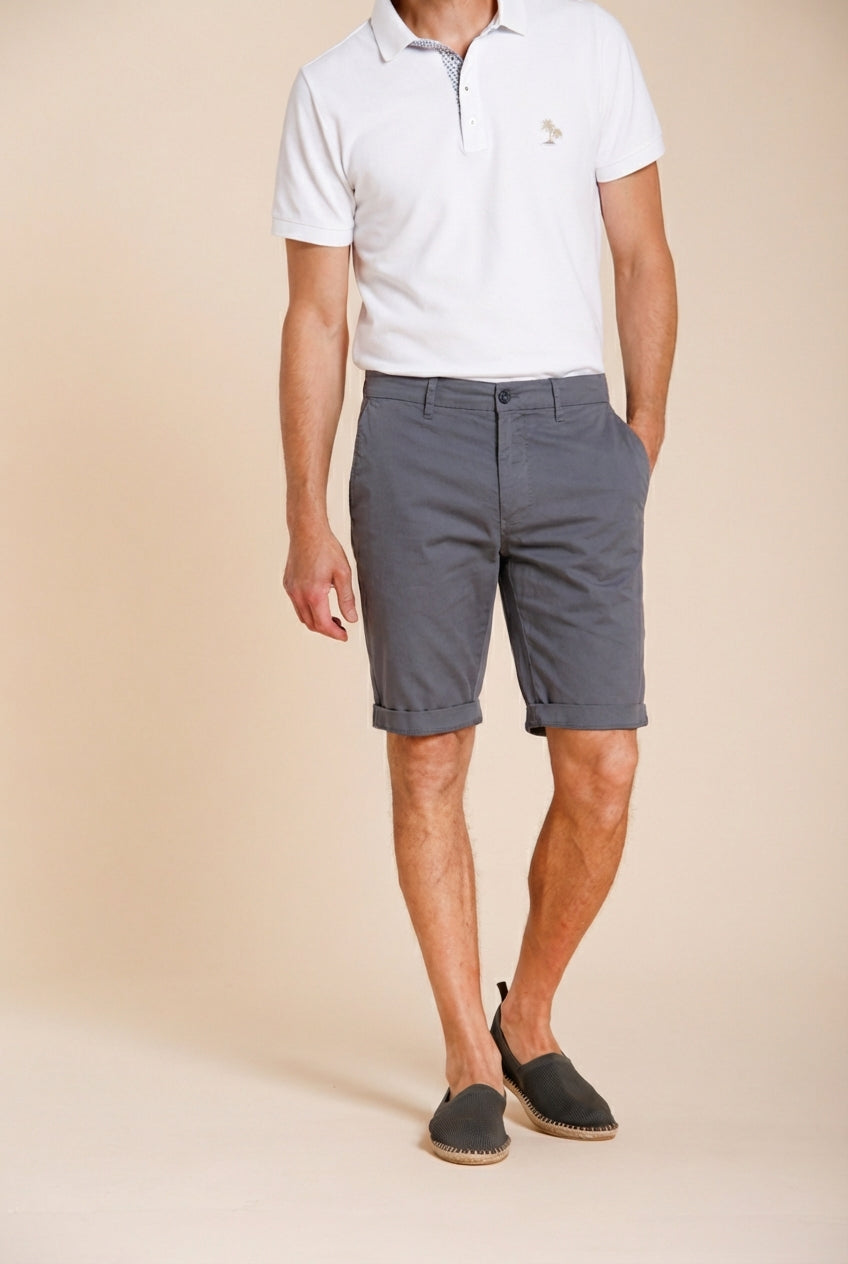 London men's chino bermuda in stretch gabardine regular fit ①