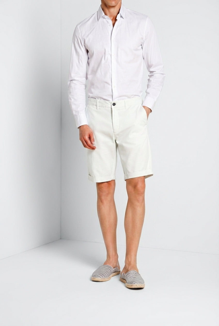 London bermuda chino uomo in gabardina stretch regular fit ①