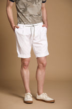 New York Golf 1 Pinces Bermuda Chino Jogger Herren aus Stretch-Jersey Slim Fit