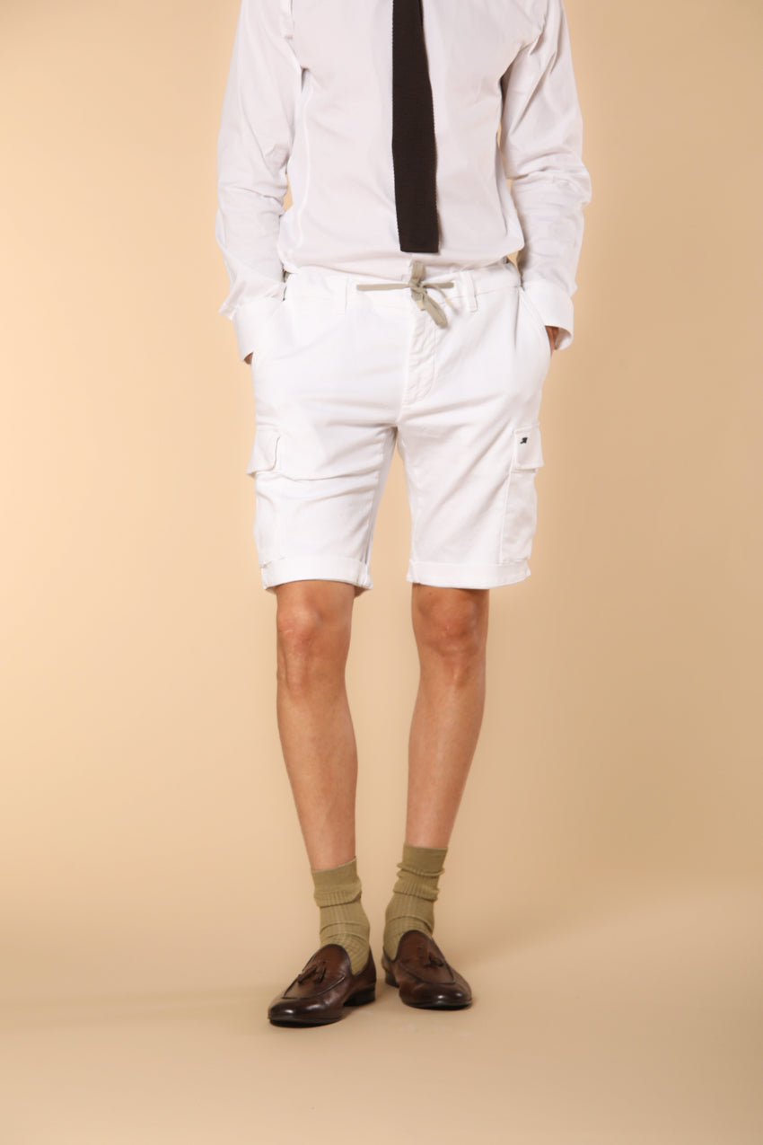 Chile Golf men's cargo jogger bermuda shorts in stretch jersey, Slim Fit