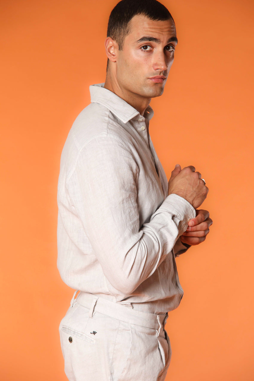 Torino long-sleeved men's shirt in linen