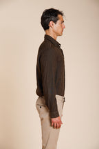 Torino men's shirt in linen canvas ①