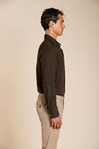 Torino men's shirt in linen canvas ①