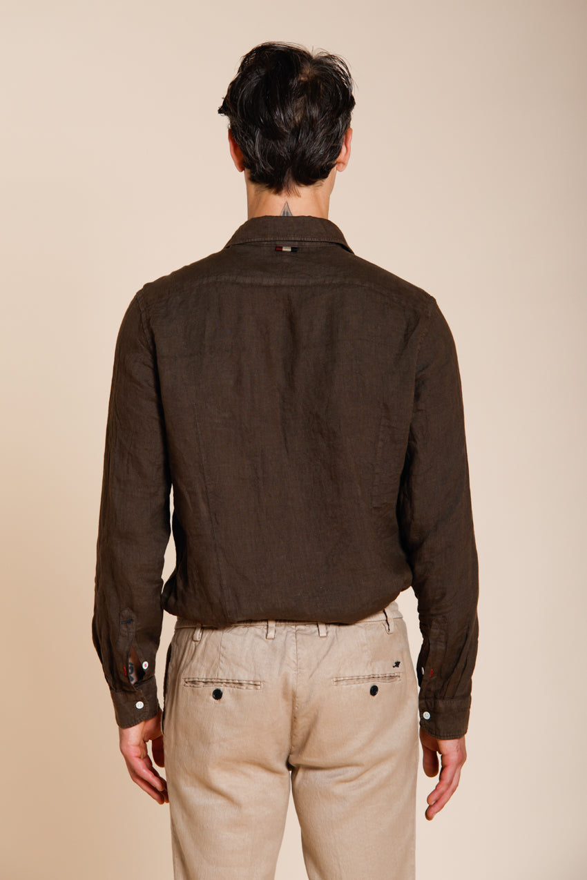 Torino men's shirt in linen canvas ①