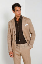 Torino men's shirt in linen canvas ①