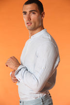 Porto camicia uomo a manica lunga in lino