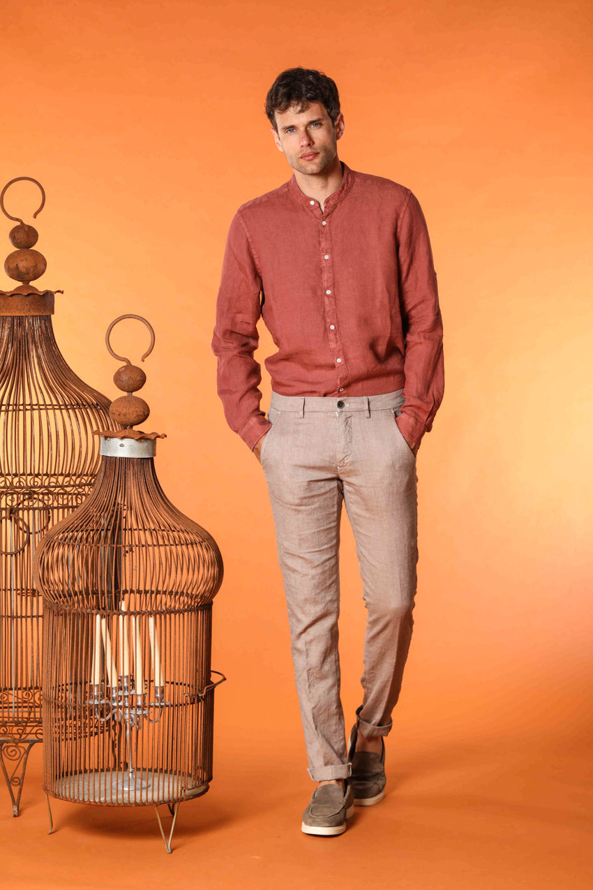 Porto camicia uomo a manica lunga in lino